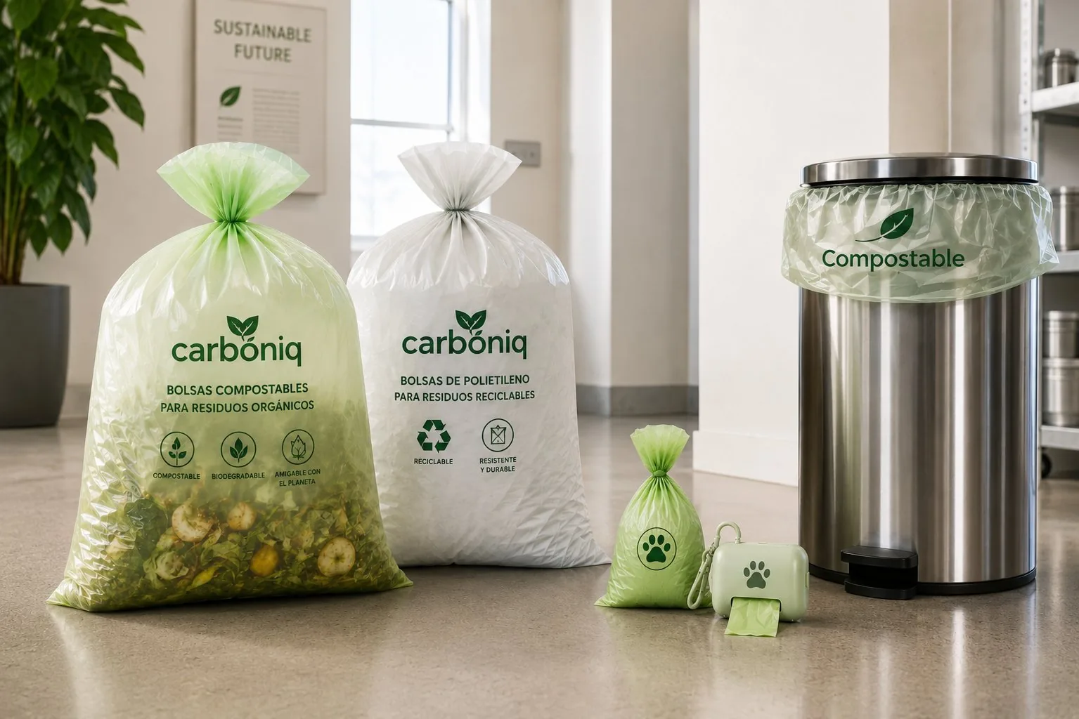 Bolsas de basura compostables biodegradables y ecológicas México