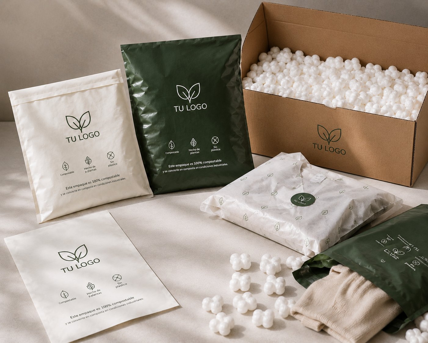 Sobres y empaques compostables para e-commerce y envíos