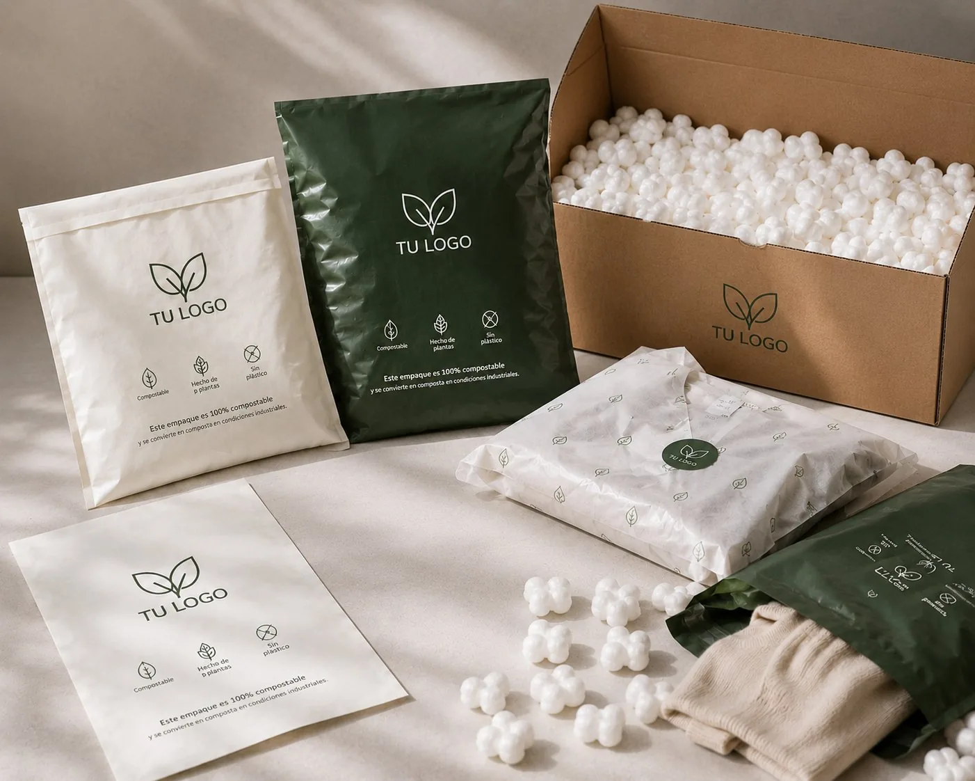 Sobres y empaques compostables para e-commerce y envíos
